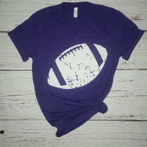 Distressed Football Bella Canvas Graphic Tee